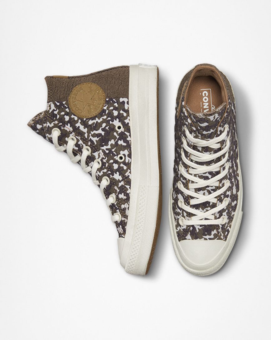 Tenisi Inalti Dama Converse Chuck 70 Split Upper Jacquard Camo Maro Albastru Deschis | RO 0SLQK130